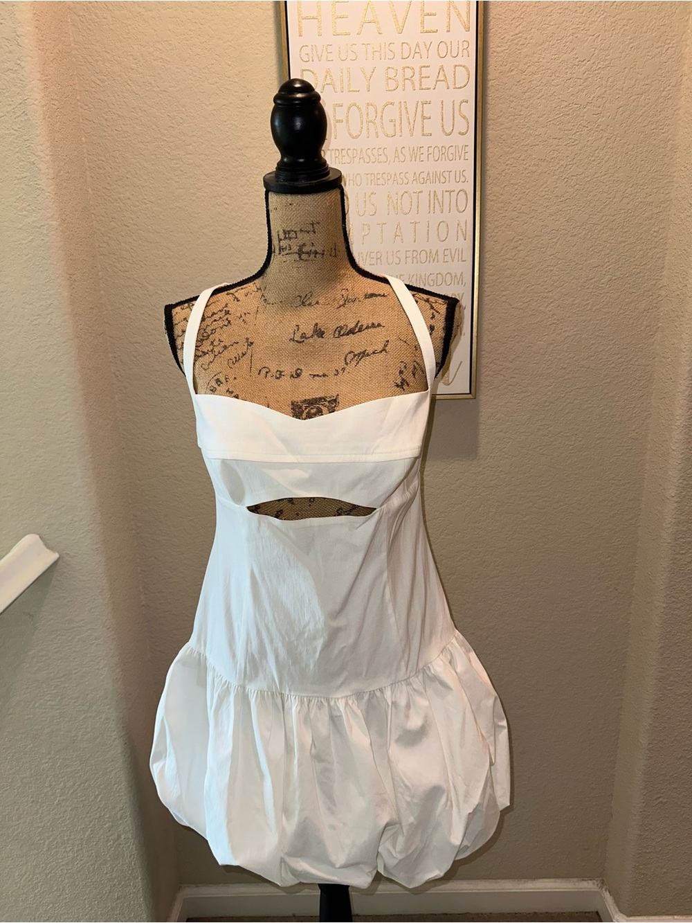 Zara White Cutout Babydoll Slip Dress